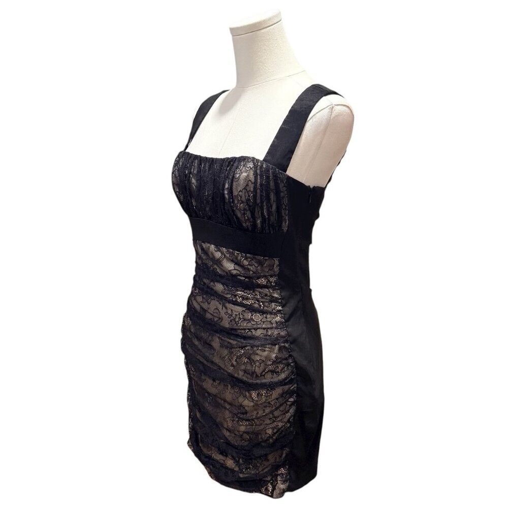 Y2K Jessica McClintock Babydoll Black Lace Illusion Mini Womens Dress Size 6 - Picture 6 of 13